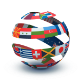 multipal national flags forming a globe
